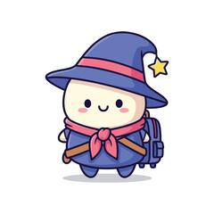 Fototapeta premium Cute Wizard Character Illustration