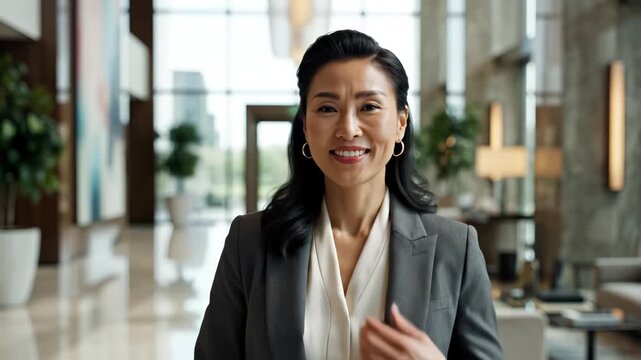 Smiling woman in business attire
