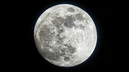 Stunning moon in space with cratered surface and bright glow