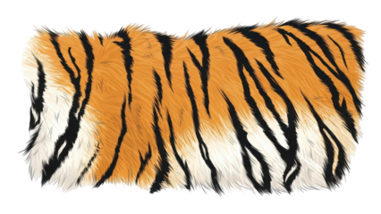 Vibrant tiger fur texture with orange and black stripes on white