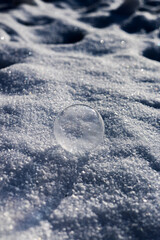 zima, śnieg, mróz, szron, płatki śniegu, biel, bańki mydlane, © Estera