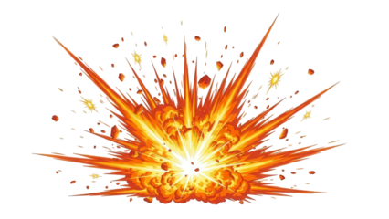 Vibrant explosion with dynamic orange and yellow hues on black background