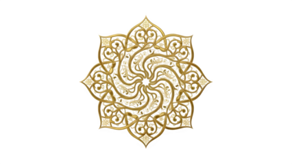 Intricate gold mandala design isolated on transparent background