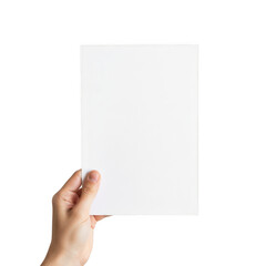 Obraz premium Hand holding transparent sheet isolated on transparent background