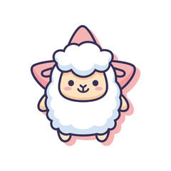 Obraz premium Adorable Cartoon Sheep Character Illustration