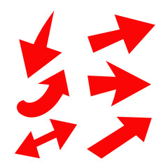 set red  arrows on white