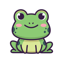 Obraz premium Cute Cartoon Frog Vector Illustration