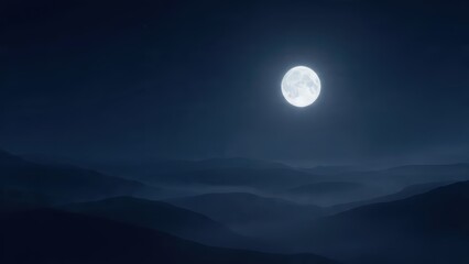 Moonlit mountain landscape