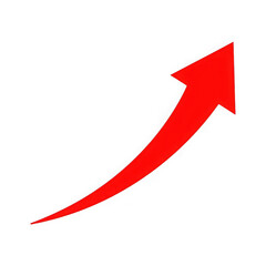 Red curved arrow icon isolated on transparent background isolated on transparent background