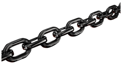 3d render realistic chain in chrome and black
