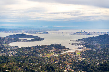 Scenic overlook from Verna Dunshee Trail on Mount Tamalpais, California