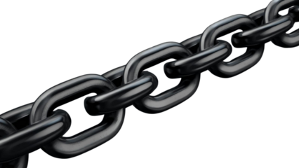 3d render realistic chain in chrome and black