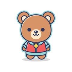 Fototapeta premium Cute Cartoon Bear Character Illustration