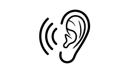 Hearing sound waves entering the human ear