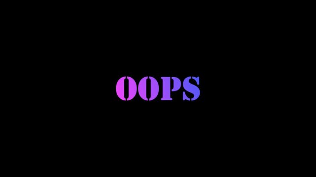 Oops Text Animation &ndash; Fun Typography Motion Graphic