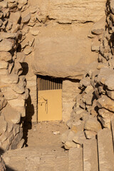 Outside Entrance of Egyptian Pyramid, Cairo, Egypt