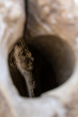 Vertical close-Up of the Sphinx Framed Through Wall Opening, Cairo, Egypt
