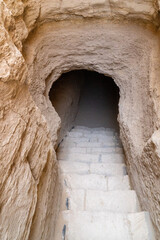 Outside Entrance of an Egyptian Pyramid, Cairo, Egypt