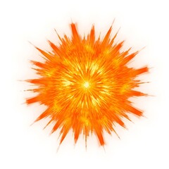 Bright orange and yellow flame burst creating dazzling visual impact
