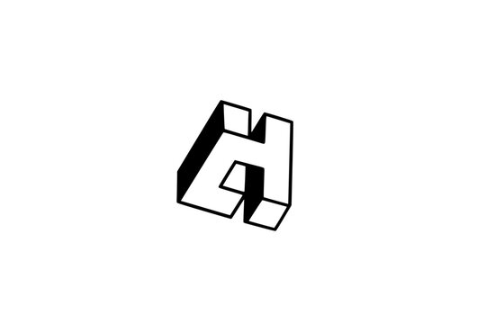 the word impossible on a white background Isometric 3d lh hl letter logo 
