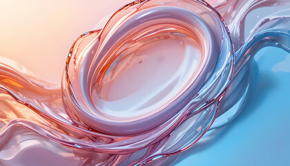 Vibrant fluid dynamics in pastel colors creating mesmerizing wave pattern