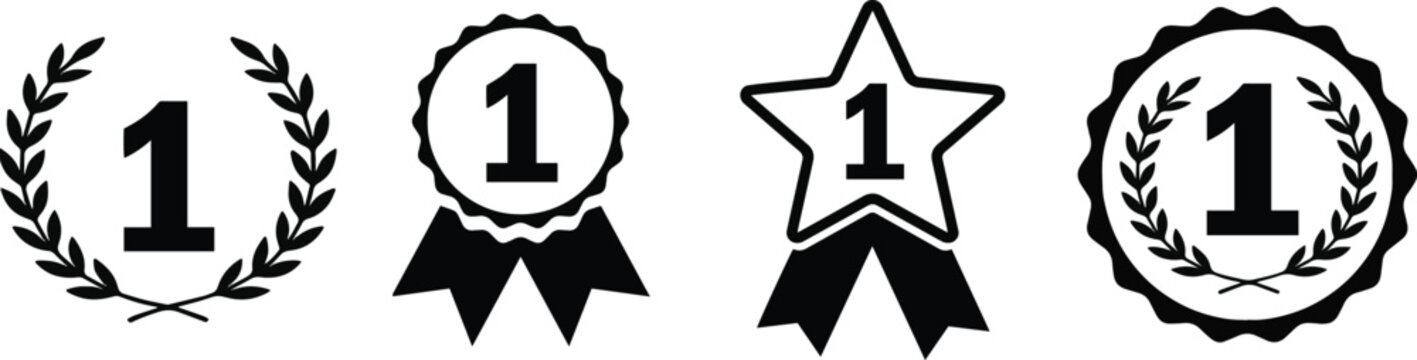 NO.1 logo, icon, label, emblem, sign, gold, vector,  illustration, award, symbol, design isolated transparent.