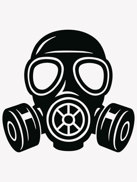 Gas Mask Icon Silhouette Vector Illustration