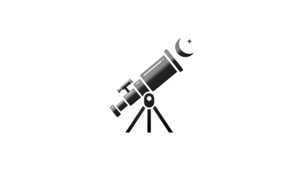 A telescope on a tripod isolated on transparent background