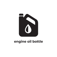 simple black engine oil bottle icon design template
