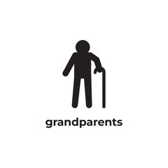 simple black grandparents icon design template