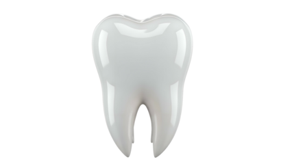 Isolated White Tooth on Plain Background.