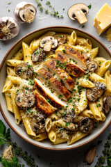 Creamy baked chicken Italian pasta