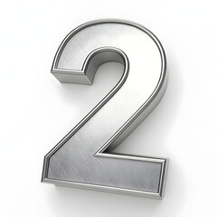 shiny metallic number two design element 3d render