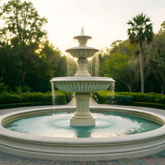 serene water fountain a tranquil architectural