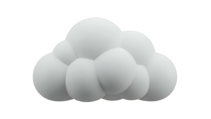 White Cloud Formation Isolated on White.