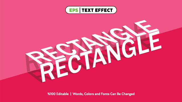 White bold rectangle text with diagonal shadow effect on bright pink two tone background modern minimalist vector design eps