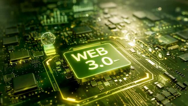 Web 3.0 blockchain processor architecture with decentralized network technology enabling secure digital transactions and next generation internet infrastructure