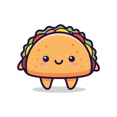 Cute Cartoon Taco Character Illustration