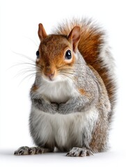 Obraz premium A squirrel is standing on a white background