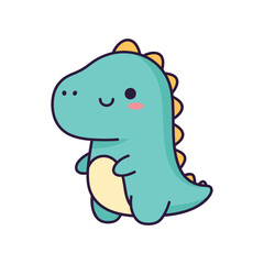 Obraz premium Adorable Cartoon Dinosaur Illustration