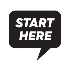 Start Here Bubble Concept Illustration