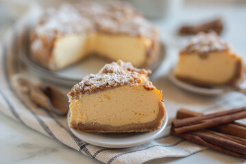 sweet home made cinnamon cheesecake