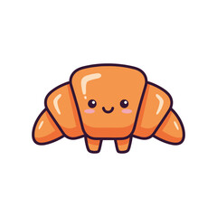 Adorable Cartoon Croissant Character Illustration