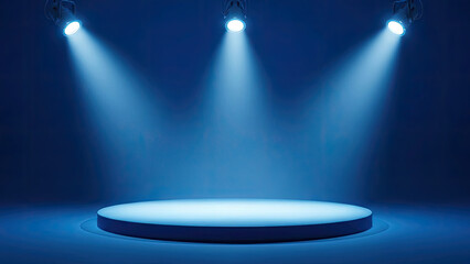 Illuminated stage ready for performance