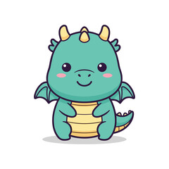 Fototapeta premium Adorable Cartoon Dragon Illustration for Kids