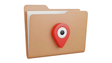 Folder with Red Location Pin Icon.