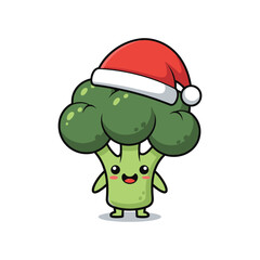 Christmas Broccoli Character Illustration