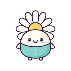 Cute Cartoon Flower Character Illustration