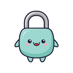 Adorable Cartoon Padlock Character Illustration