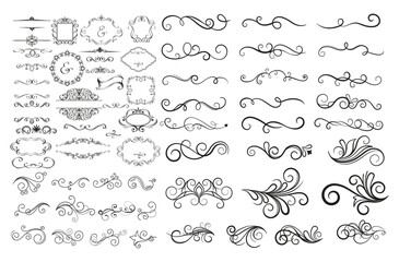 A collection of vintage floral ornaments and swirls